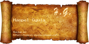 Haspel Gyula névjegykártya