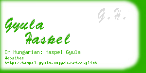 gyula haspel business card